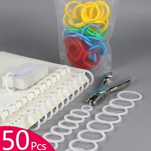 새로운 50 Pcs 15/20/28/40mm 플라스틱 링 바인더 DIY 앨범 서클 루스 리프 책 고리 오프닝 사무실 바인딩 용품 사진 앨범