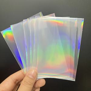 TCG 게임용 카드 컬렉션 보관용 레이저 포일 슬리브, 홀로그램 카드 프로텍터, 65x90mm, 50 개
