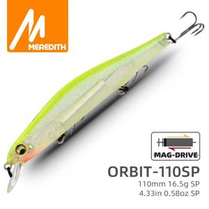 MEREDITH ORBIT-110SP 궤도 자기 시스템 탑 낚시 미끼 미노우 워블러 낚시용 품질 낚시 태클 후크