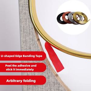 U 자형 자체 접착 가장자리 밴딩 장식 스트립 나무 보드 테이블 의자 보호대 커버 가구 인감 스트립 홈 인테리어