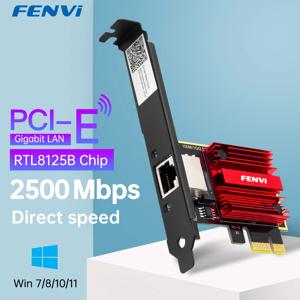 FENVI 2.5G PCI-E-RJ45 네트워크 카드 RTL8125B 칩 100/1000Mbps 2.5Gbps 이더넷 유선 LAN 컨트롤러 어댑터 Win7/8/10/11