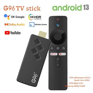 글로벌 버전 Android13 G96 TV 스틱 8K 휴대용 스트리밍 미디어 2GB 16GB 다국어 TV 동글 Allwinner H313 쿼드 코어
