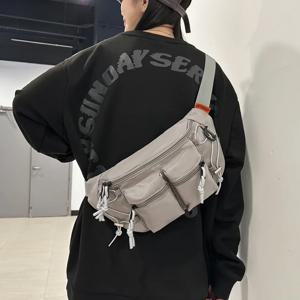 하이 퀄리티 나일론 지퍼 허리 팩, 여성용 가방, 대용량 솔리드 허리 팩, 레저 다목적 포체테, 2025 판매 중