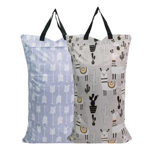 1개 대형 폴리에스터 PUL 방수 기저귀 가방 40*70cm 대형 이중 포켓 기저귀 웻백