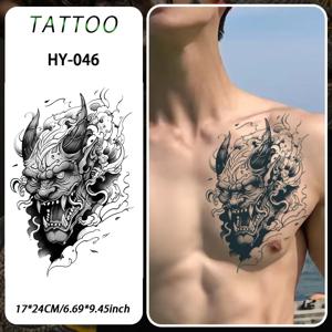 한냐 마스크 방수 임시 문신 스티커, 1-2주 동안 지속되는 방수, 현실적인 반영구적 가짜 문신