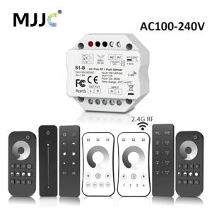MJJC AC LED 트라이액 조광기, 단색 스트립 전구 램프, 2.4G 무선 RF 리모컨 S1-B 조광기, 110V, 220V, 230V