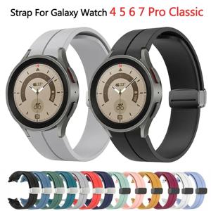 삼성 갤럭시 시계 7 6 5 4 44mm 40mm 프로 45mm 팔찌 갤럭시 Watch6 클래식 43mm 47mm 밴드에 대한 간격 없음 자기 실리콘 스트랩