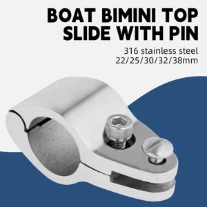 AndyMarine 316 스테인리스 스틸 피팅 보트 비미니 상단 힌지 턱 슬라이드, 쉬운 설치, 해양 하드웨어 22mm, 25mm, 30mm, 32mm, 38mm