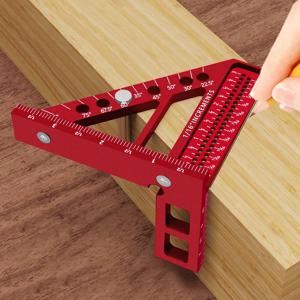 3D 멀티 앵글 목공 사각 각도기, 알루미늄 합금 마이터 삼각형 눈금자 T 형 스크라이버 - 22.5/30/45/60/67.5/90도