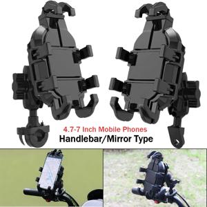 오토바이 휴대폰 홀더 충격 방지 조절 가능 핸들바 미러 마운트 GPS 브래킷 (오토바이, 스쿠터, ATV용)