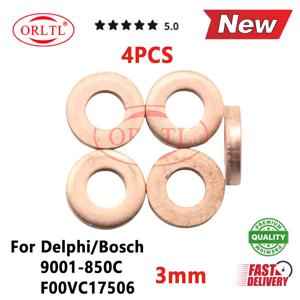 4PCS 9001-850C 7.1*15*3 3mm 인젝터 와셔 심 구리 링 개스킷 9001 850C 9001850C 두께 Delphi Bosch F00VC17506용