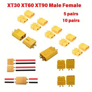 XT30 XT60 XT90 커넥터 세트 남성 여성용 12AWG 고전류 60A FPV 드론 RC 비행기 자동차 배 배터리용