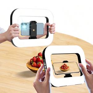 회전식 스탠드와 휴대폰 홀더가 있는 11인치 셀카 조명 LED 셀카 조명 휴대폰 사진용 휴대용 미니 필 라이트