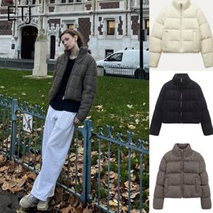 2025년 겨울 신상 여성용 신선하고 우아한 화이트 터틀넥 니트 두꺼운 면 재킷 따뜻한 브레드 재킷 6318229