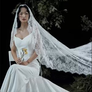 맞춤형 레이스 웨딩 베일, 1T 신부 베일, 신부 베일