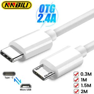 NNBILI USB 유형 C-마이크로 5V/2.4A 고속 충전 480Mbps 데이터 전송 OTG 어댑터 케이블(Samsung Xiaomi Huawei Macbook Pro용)