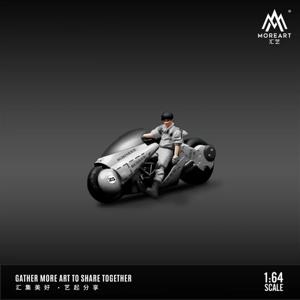 B-M TimeMicro & MoreArt 액션 피규어 송진 세트 모델, 돼지 핑크, 돼지 적록 페인트, 아퀼라 오토바이, 1:64 실버