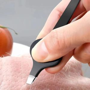 멧돼지 털 제거용 경사 핀셋, 속이 빈 손잡이; 전문적인 눈썹 및 얼굴 털 제거 도구; Prac