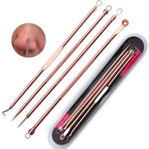 4Pcs 여드름 제거 바늘 검은 점 클리너 스테인레스 스틸 스팟 추출기 여드름 치료 바늘 얼굴 청소 관리 도구
