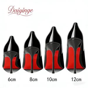 여성용 힐 2026 트렌드 가죽 럭셔리 레드 바텀 하이힐 12cm 뾰족한 앞코 스틸레토 펌프스 우아하고 섹시한 파티 웨딩 슈즈