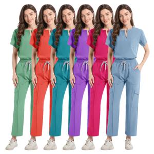 새로운 스크럽 여성 미용실 스파 유니폼 애완 동물 클리닉 매장 수의학 치과 작업복 세트 의료 간호사 유니폼 남여