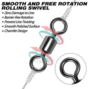 50 개 베어링 회전 낚시 커넥터 스테인레스 스틸 잉어 스냅 Fishhook 미끼 솔리드 링 회전 태클 장비 액세서리
