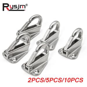 2/5/10PCS 316 스테인레스 스틸 스냅 부착 로프 후크 하드웨어 해양 보트 스프링 잠긴 펜더 펜딩 후크 펜더 스프링 후크