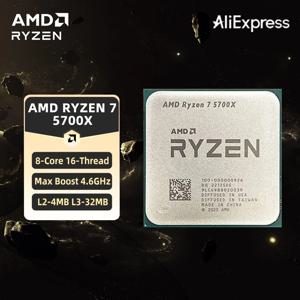 AMD 라이젠 7 5700X CPU AMD R7 5700X 프로세서 최대 4.6GHz 8코어 16스레드 소켓 AM4 데스크탑 게이밍 CPU (PC 게이머용)
