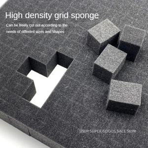 공구함용 사전 절단된 그리드 폼 픽앤플럭 폼 인서트, 하드 케이스용 분리형 사전 조립된 섀도우 폼, 공구함 정리함, 맞춤 제작 가능