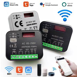 새로운 2CH Tuya 차고 도어 컨트롤러 RX MULTI 433MHz 868MHz WIFI 원격 제어 수신기 AC DC 9-30V 85-250V 스마트 스위치 모듈