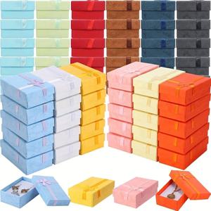 도매 24pcs 모듬 색상 쥬얼리 세트 디스플레이 상자 목걸이 귀걸이 반지 상자 5*8*2.5cm 포장 선물 상자 혼합