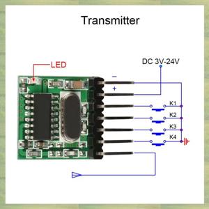 N15R-2X 무선 RX480E-4WQB 433Mhz RF 모듈 송신기 및 수신기 3 세트 원격 제어용 4 채널 출력 링크 키트