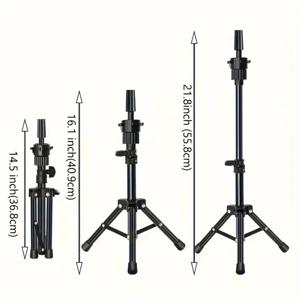 가발 스탠드 & 22인치 헤드 조합 세트, 가발용 마네킹 헤드가 있는 캔버스 가발 헤드 스탠드 가발 제작용 마네킹 헤드 블록 세트