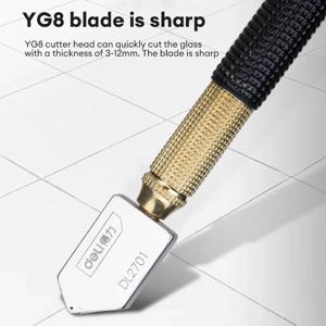 1개 180mm 유리 커터 롤러 다이아몬드 팁 미끄럼 방지 초경 금속 플라스틱 손잡이 DIY 타일 거울 공예 절단 수공구