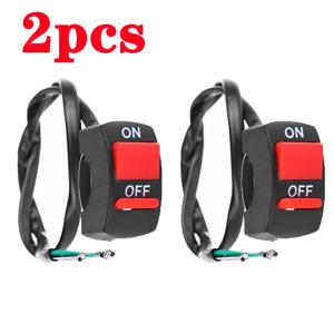 2pcs 범용 오토바이 핸들 바 Flameout 스위치 Moto 모터 ATV 자전거 DC12V/10A 블랙에 대 한 ON OFF 전원 버튼