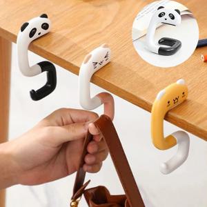 귀여운 동물 팬더 고양이 후크 여행 교수형 벽 걸이 홀더 휴대용 핸드백 걸이 비닐 봉투 아기 어린이 침대 액세서리