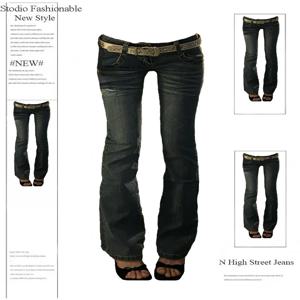 2025 가을 겨울 여성 데님 팬츠 부츠컷 청바지 스키니 로우라이즈 플레어 진 벨보텀 일본 Y2k 2000년대 갸루 카우보이