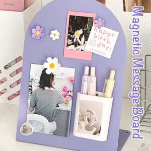 크리 에이 티브 대용량 데스크탑 메시지 보드 수직 곡선 마그네틱 사진 프레임 메모 보드 사무실 홈 데스크탑 장식품