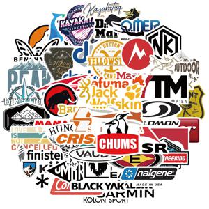 야외 브랜드 만화 스티커 멋진 브랜드 로고 스티커, 노트북 DIY 스크랩북, 미적 아트 데칼 장식 스티커, 50 개