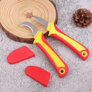 전문 절연 전기공용 나이프 - 와이어 스트리핑 훅, 직선 및 곡선 훅 블레이드가 있는 케이블 피복 제거 도구