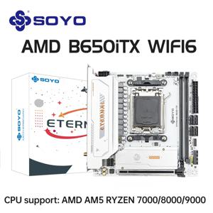 SOYO B650ITX AMD 마더보드 AMD Ryzen AM5 DDR5는 CPU 7000 8000 9000 프로세서 Pcie5.0x16 Pcie4.0x4 M.2 ARGB WIFI6을 지원합니다.