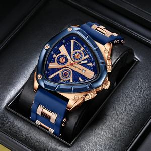 독특한 스포츠 남성 시계 고품질 실리콘 스트랩 자동 날짜 쿼츠 시계 신디자인 핫세일 손목시계 선물