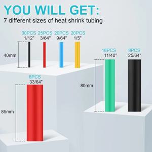 데이터 케이블 커버 케이블 슬리브 580/328/127PCS 열 수축 튜브 키트 2:1 수축 가능 와이어 보호기 랩 연결 커버 보호