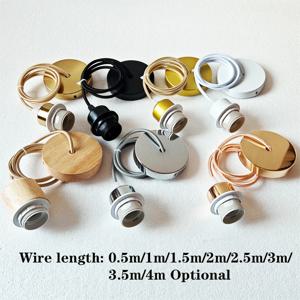 DIY 빈티지 E26 E27 천장 램프 홀더 케이블 포함 북유럽 스타일 반치아형 램프쉐이드 베이스 펜던트 램프용