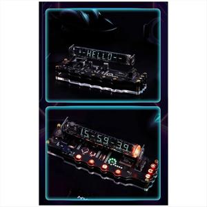 *A02R RGB 발광 튜브 시계 DIY LED 형광 튜브 시계 예술 및 기술 테이블 장식 가상 닉시 튜브 미국 플러그