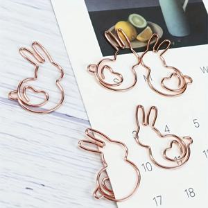 10개 사랑스러운 토끼 하트 모양의 종이 클립 북마크 - 학생, 북마크 정리함 및 DIY 공예 프로젝트에 적합