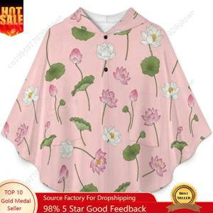 아늑한 플란넬 담요 스웨터, 연꽃 잎이 있는 오버사이즈 후드티, 어린이와 청소년을 위한 주머니 포함