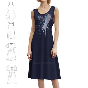 It'S Only Forever 여성용 우아한 파티 드레스 A라인 드레스(짧은/긴/소매 없는 옵션 포함) Bird Owl Barn Owl Galaxy Star