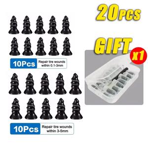 10/20PCS 자동차 오토바이 진공 타이어 수리 손톱 트럭 스쿠터 자전거 타이어 펑크 수리 튜브리스 도구 고무 금속 액세서리
