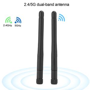 2PCS 듀얼 밴드 와이파이 안테나 2.4G/5G 5DBI 미니 무선 라우팅 네트워크 카드 안테나 11CM 향상된 네트워크 커버리지용